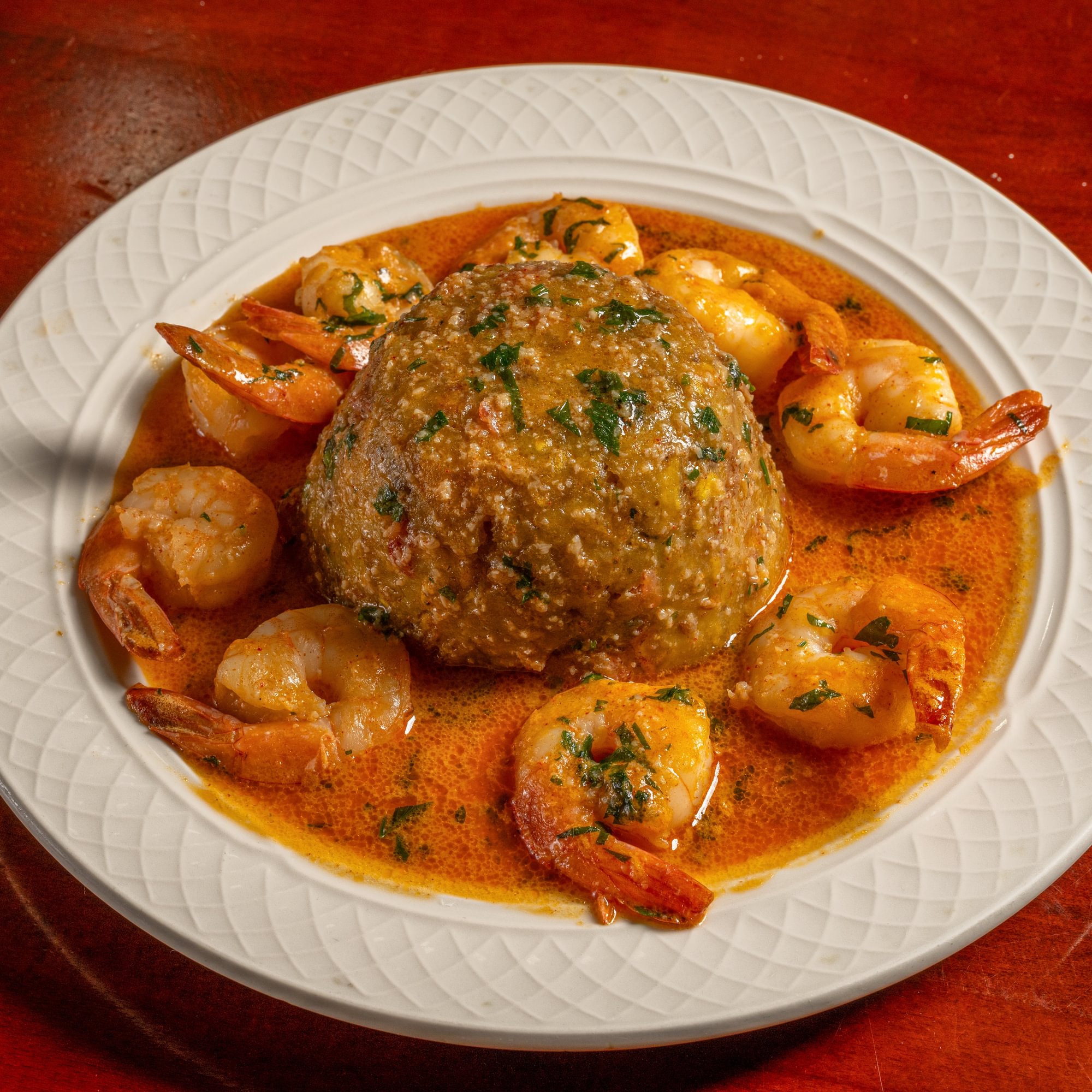 Mofongo Salsa Criolla Con Camarones