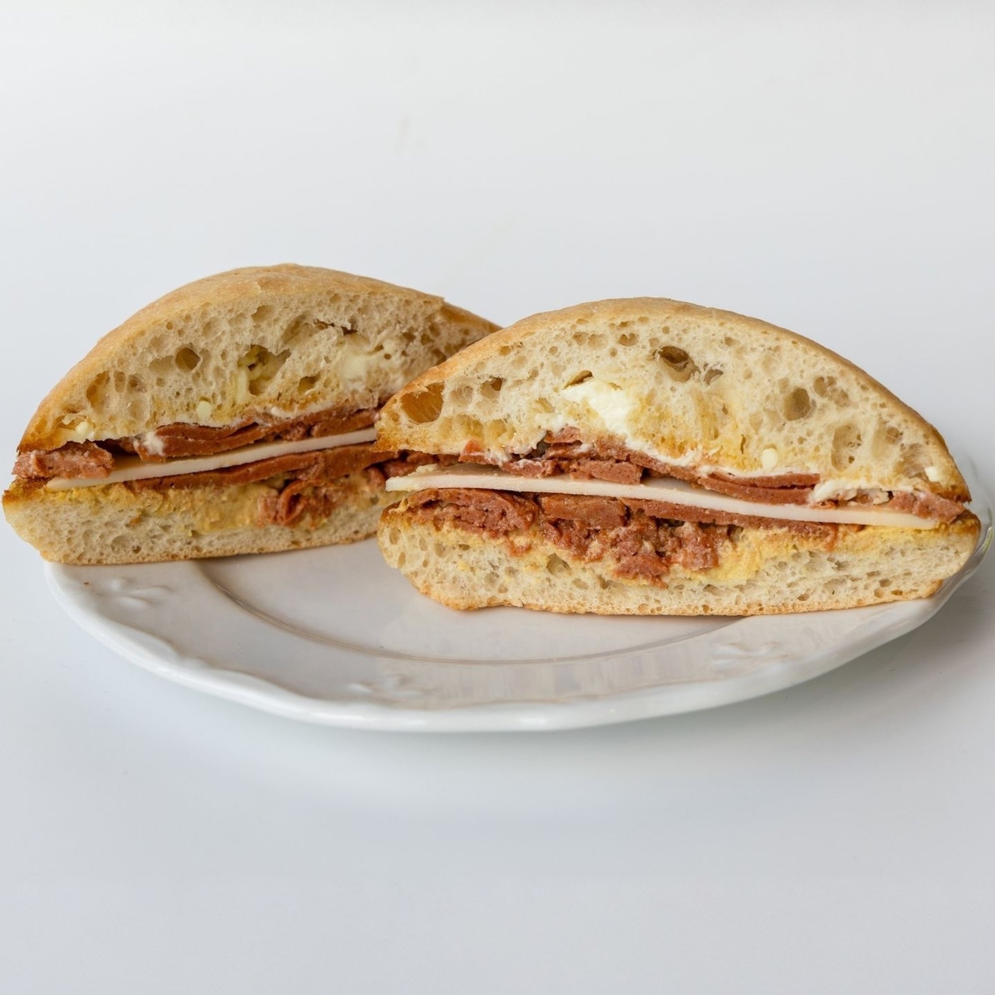 Ham, Swiss, Dijon, Mayo on Ciabatta