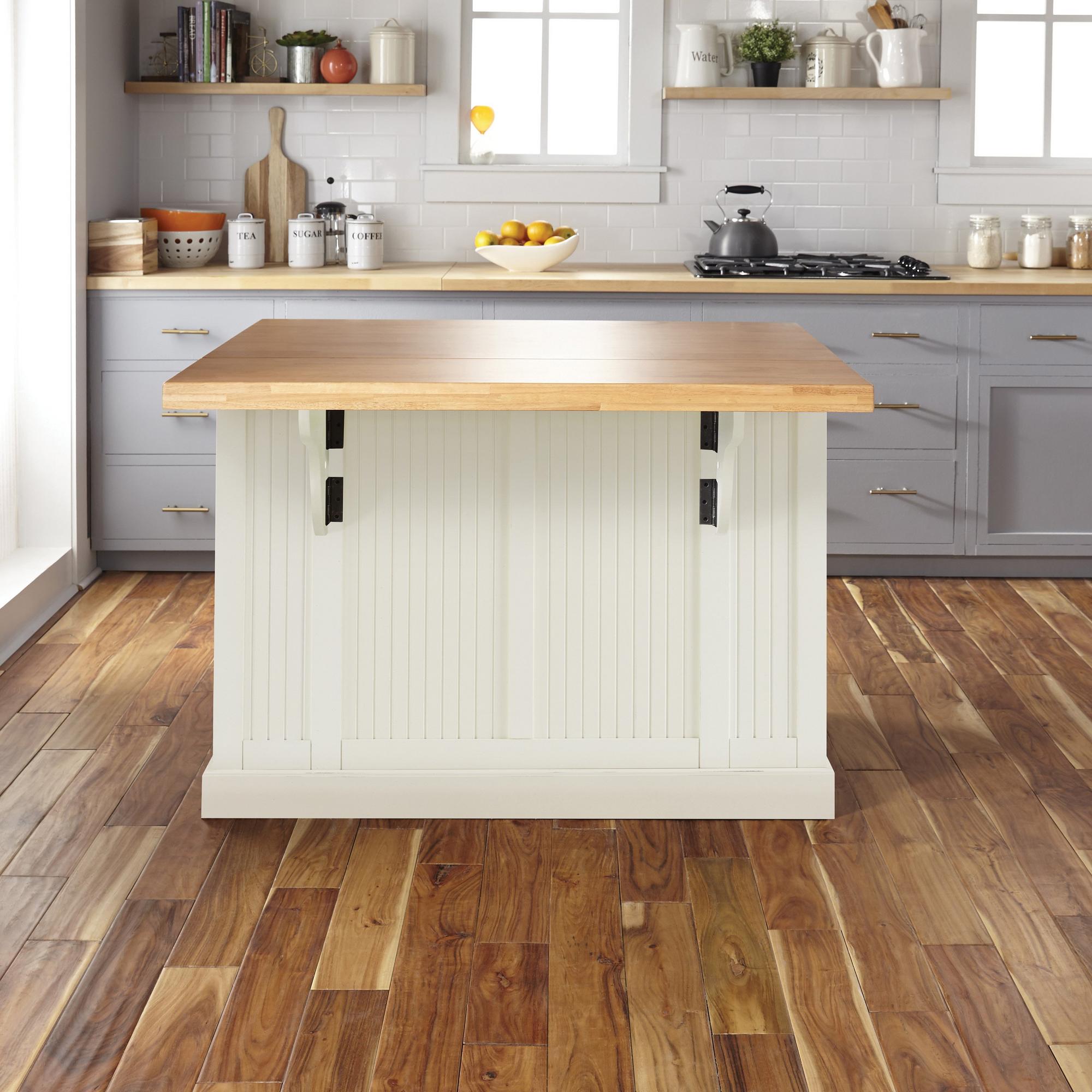 Nantucket Kitchen Island White/Maple