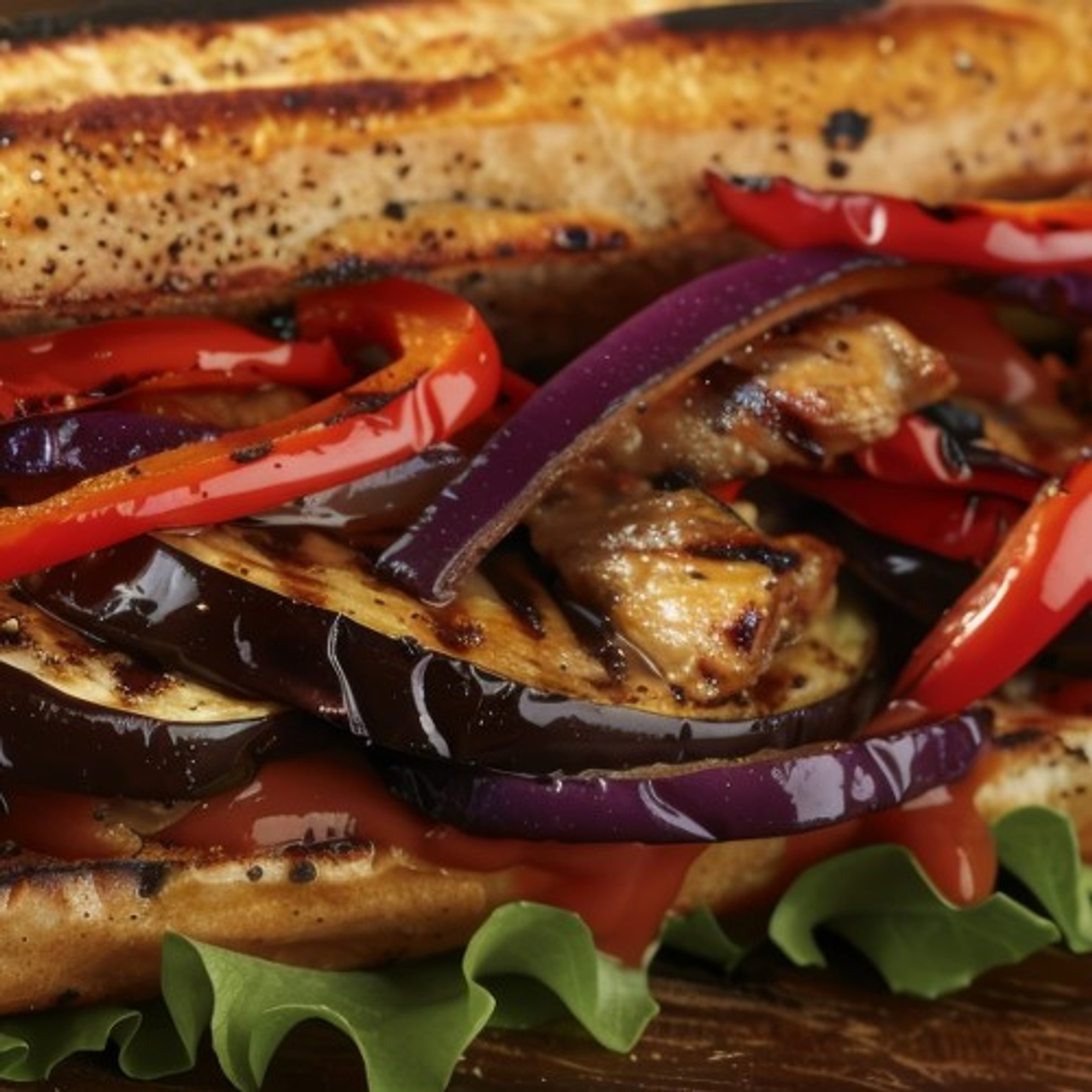 Eggplant Greco Sandwich