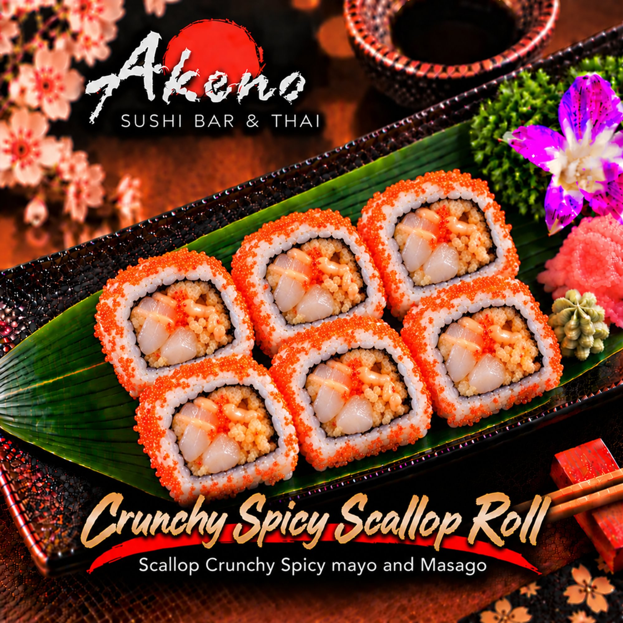 Crunchy Spicy Scallop Roll**