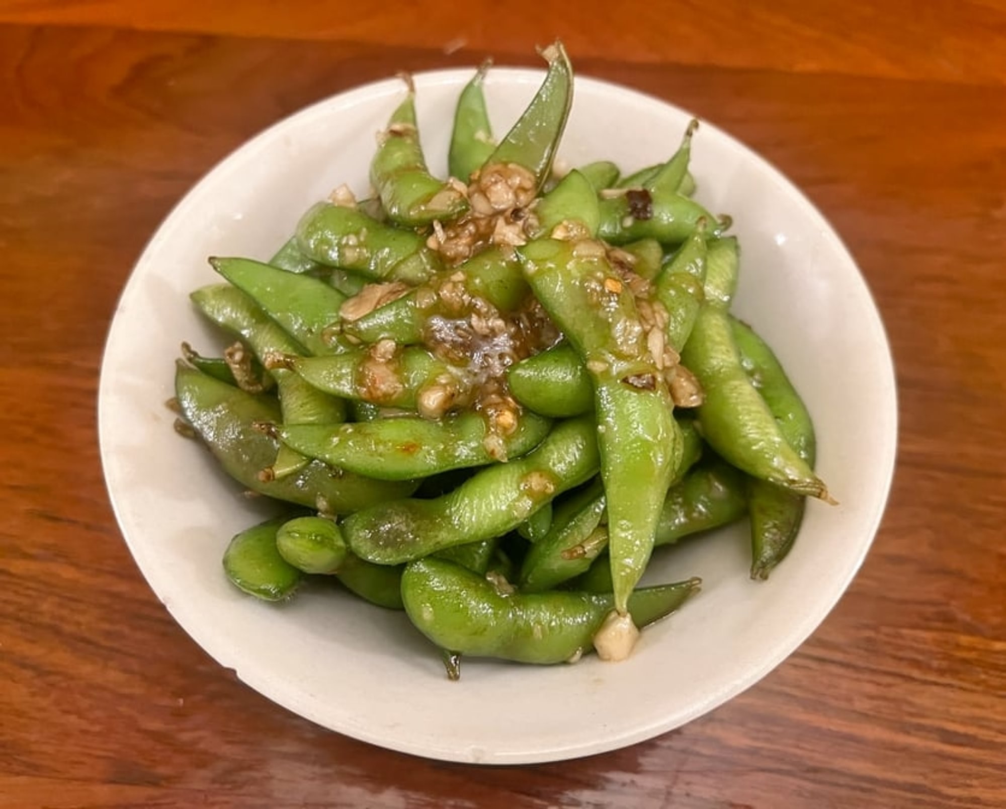 Spicy Garlic Edamame