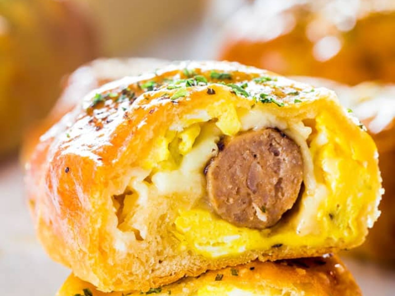 Sausage, egg & chesse on a roll