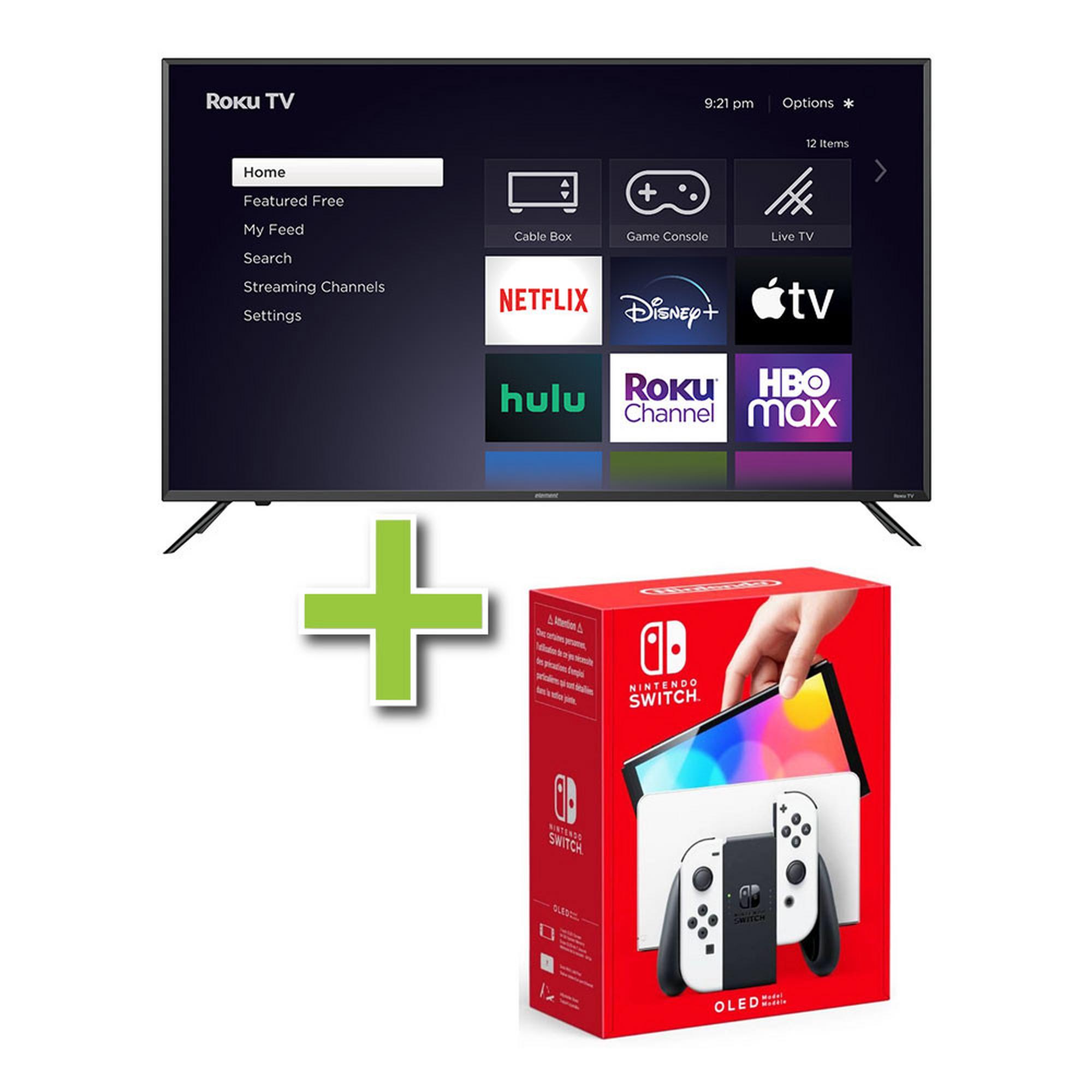 50" Element TV w/ 4K Ultra HD Resolution & Nintendo Switch White OLED