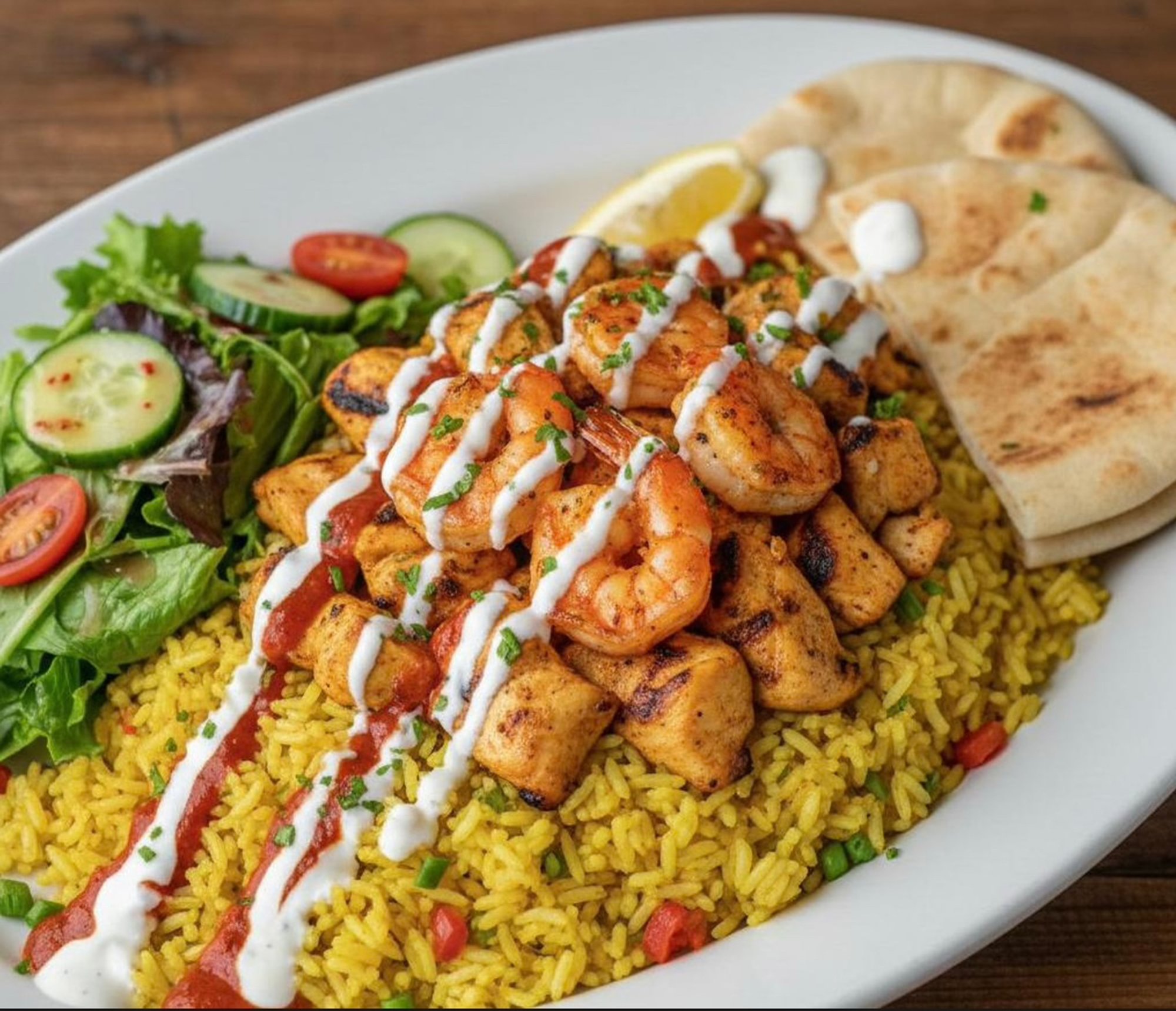 Chicken & Shrimp Over Rice