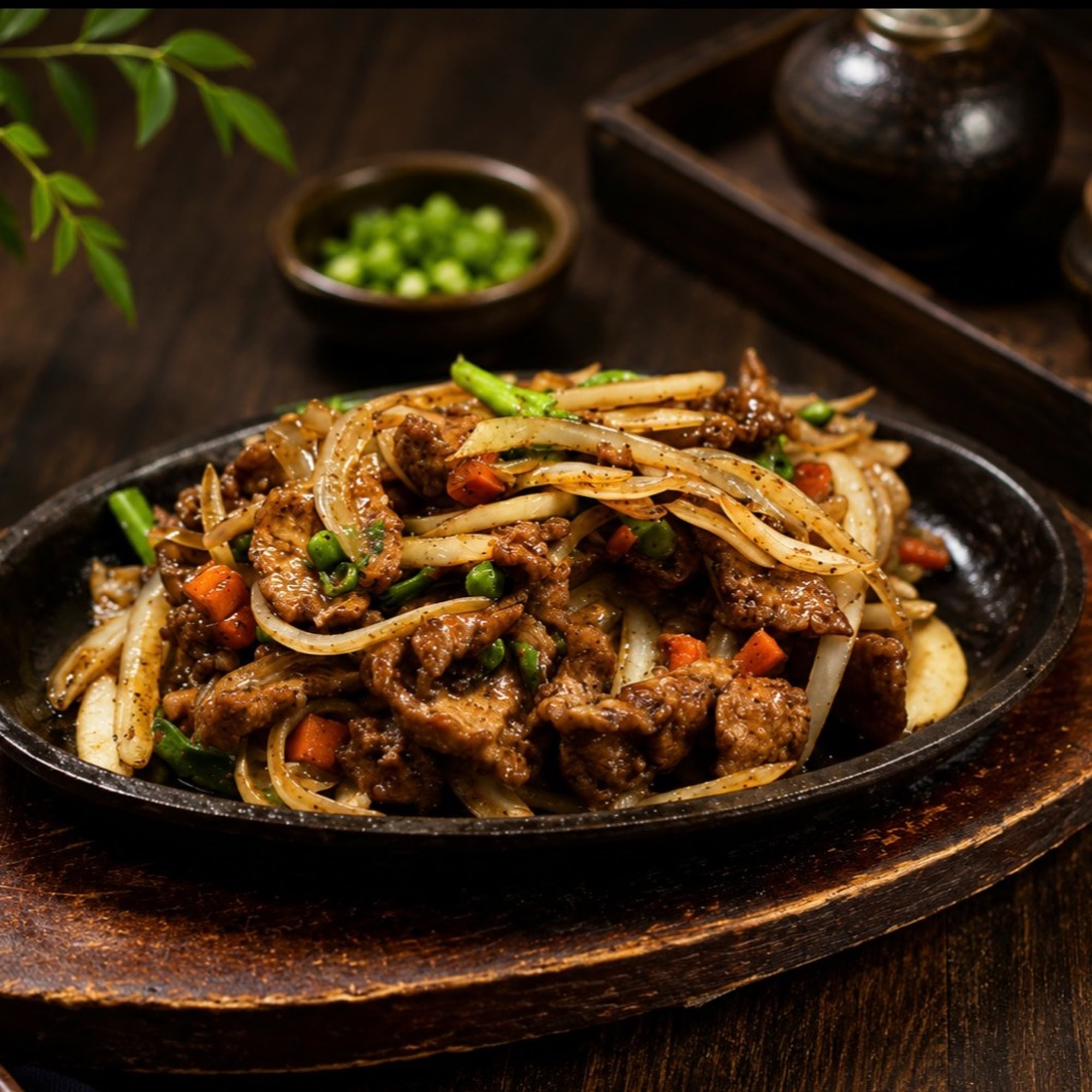 Beef Black Pepper on Hot Plate / 铁板黑胡椒牛