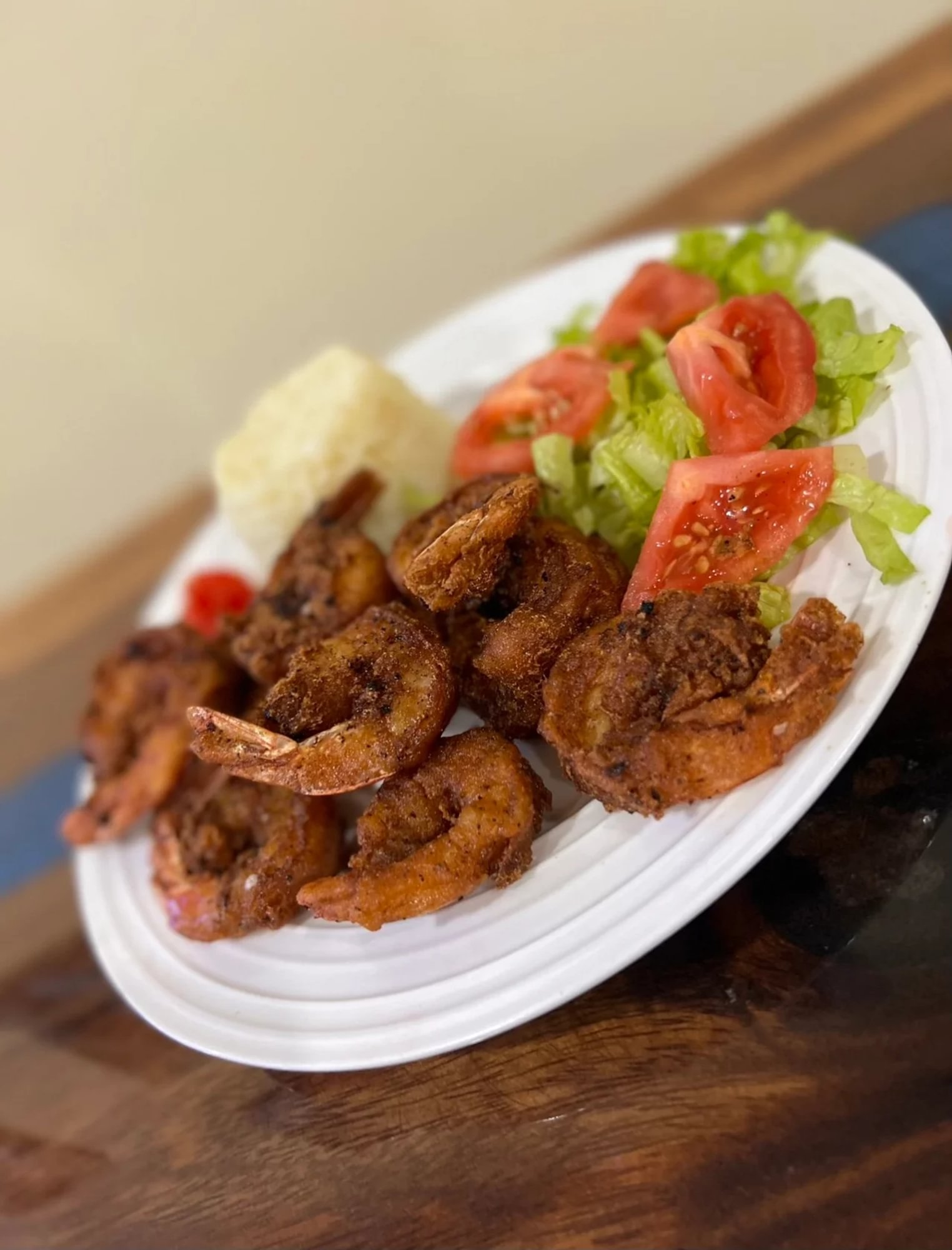 Shrimp Platter (Includes Rice & Salad)