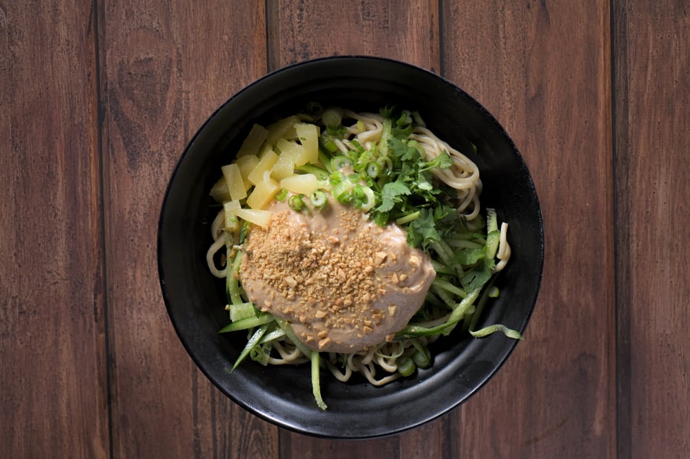 D-3 Peanut Butter Noodles with Diced Pineapple (花生酱拌面)