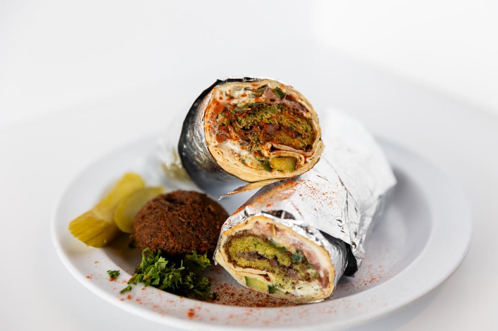 Falafel with Hommous Wrap