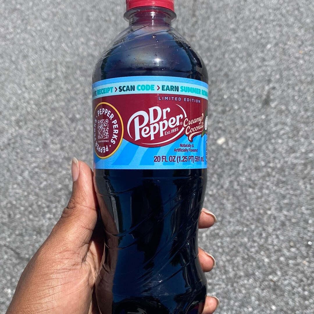 Dr Pepper Creamy Coconut Soda Pop  20 Fl Oz  Bottle