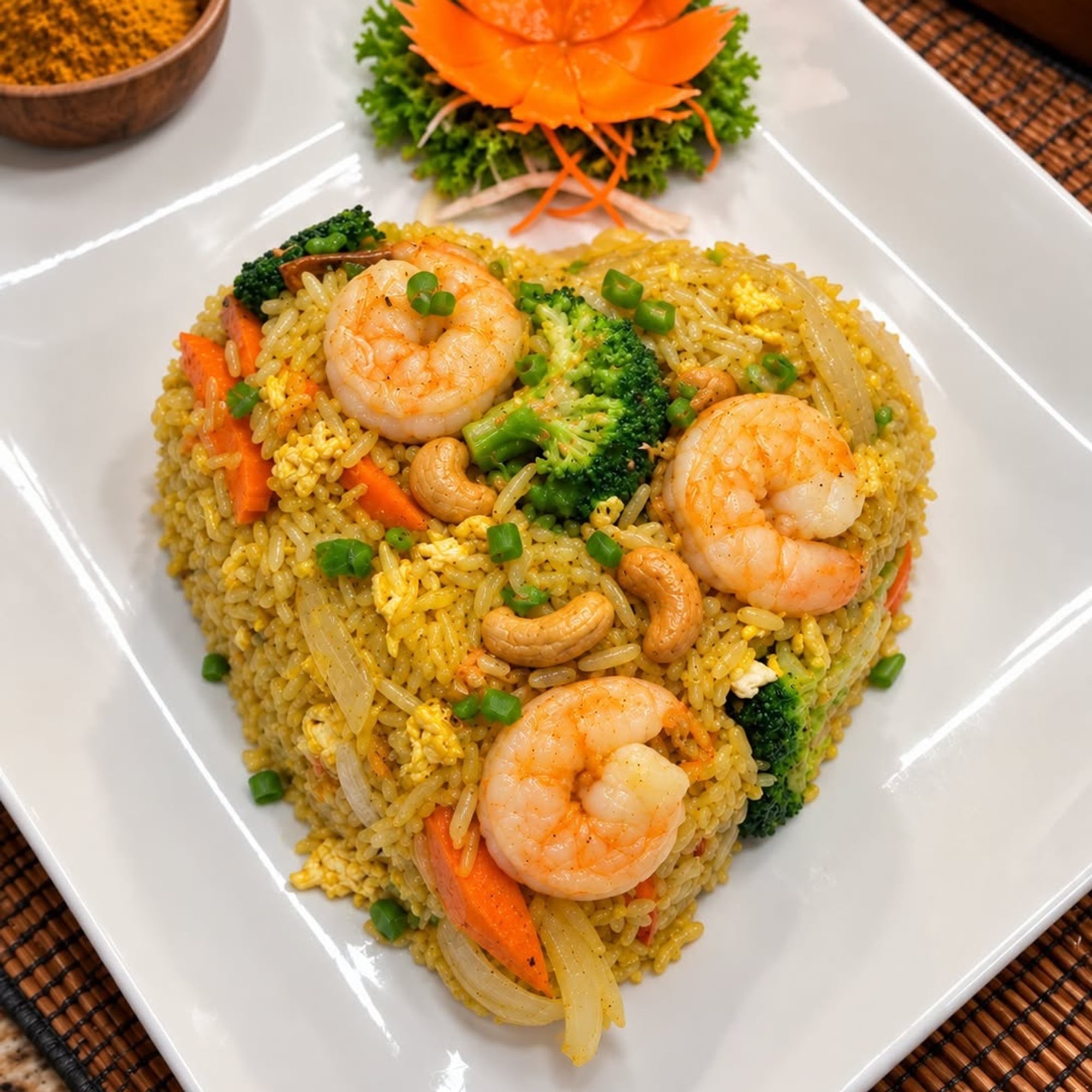 F1. (D) Curry Fried Rice