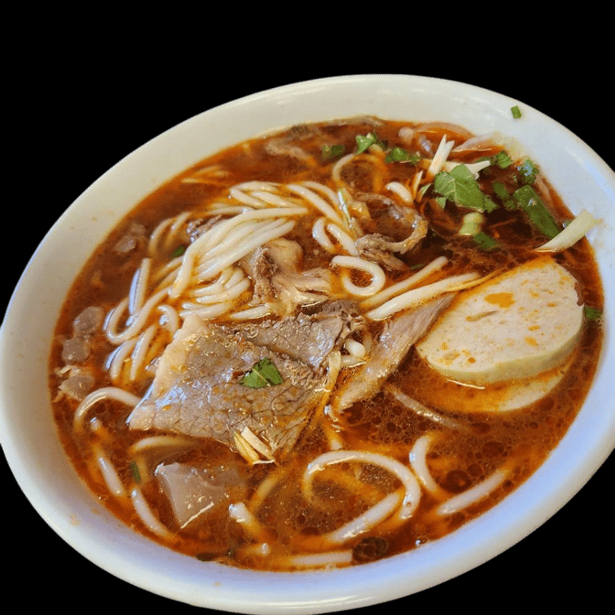 #25 Hot & Spicy Beef with Rice Noodle Soup