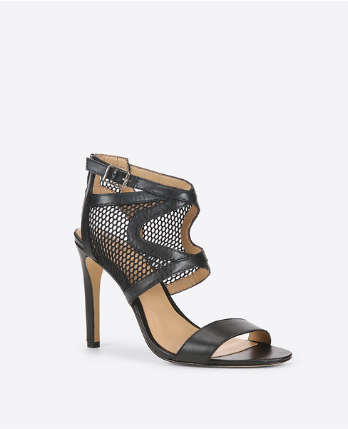Emma Mesh and Leather Cutout Sandals