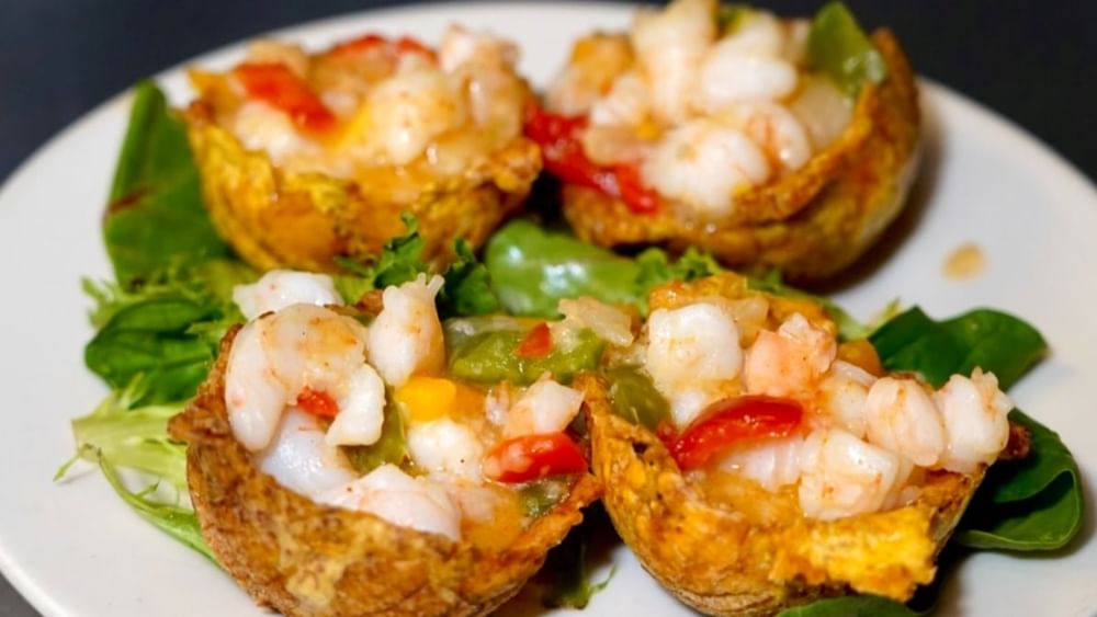Stuffed Platain Shrimp