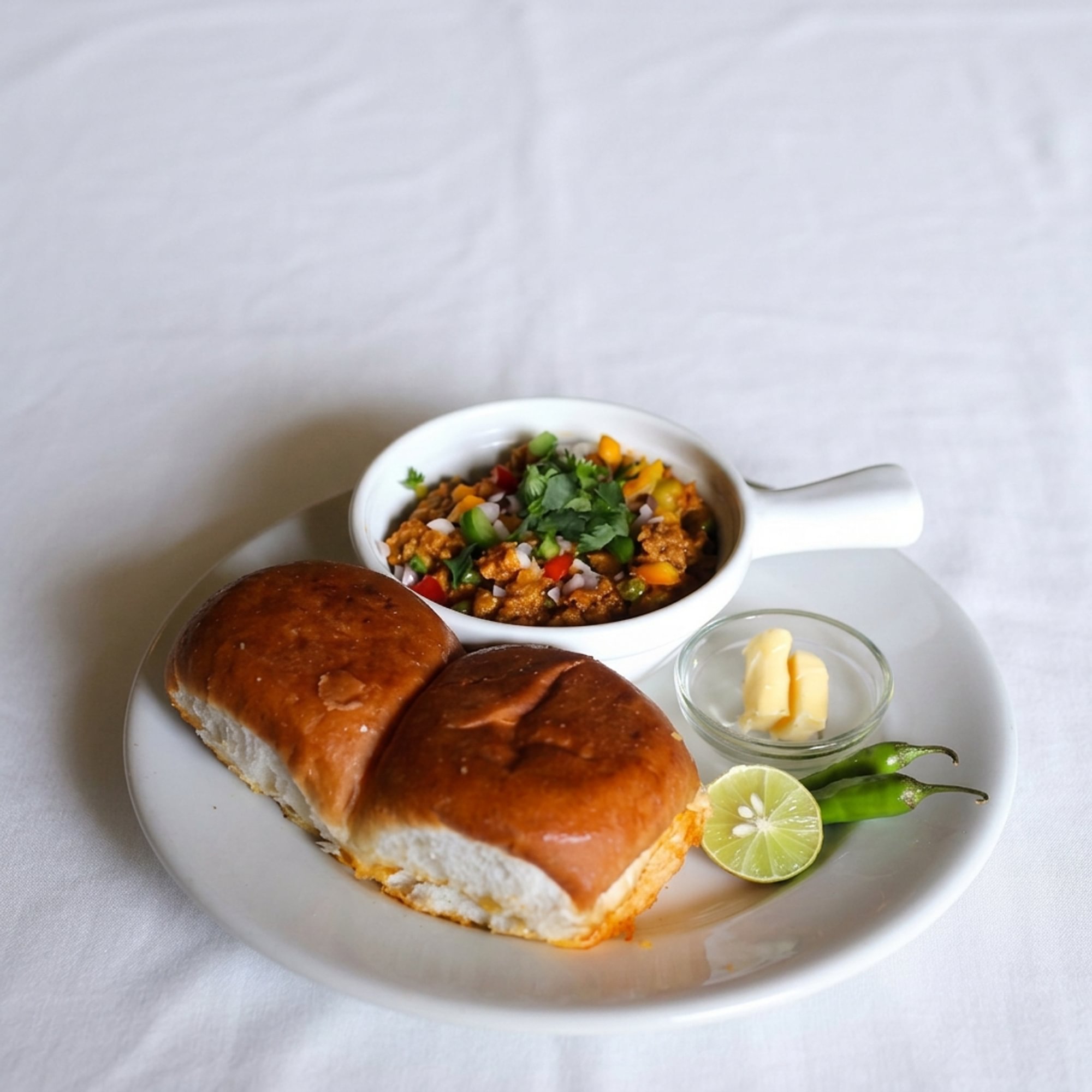 Pav Bhaji with Toasted Roll - with Barbecued Chicken