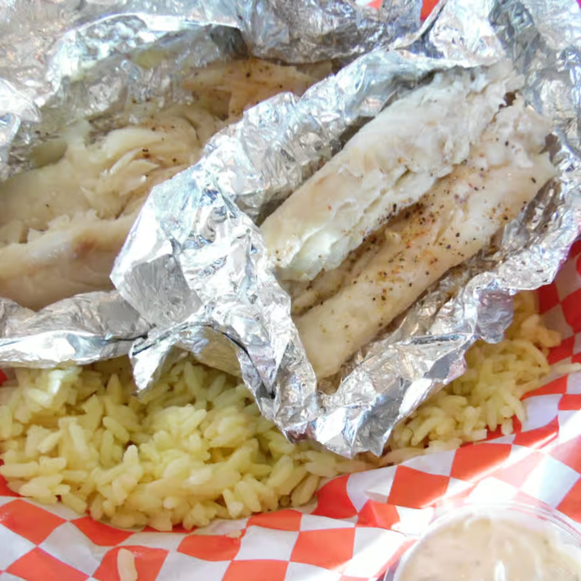 Baked Fish with Rice Pilaf