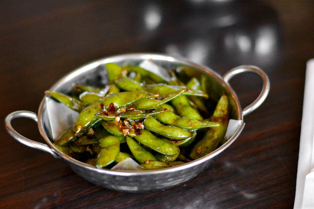 Spicy Garlic Edamame