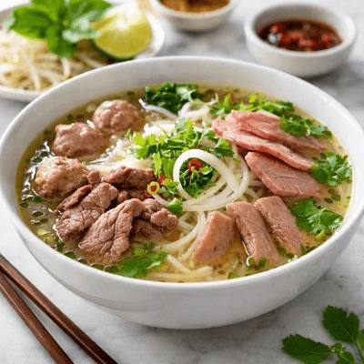 P3. Welldone, Flank, Fatty flank, Tendon Noodle Soup (C, N, G\, G)