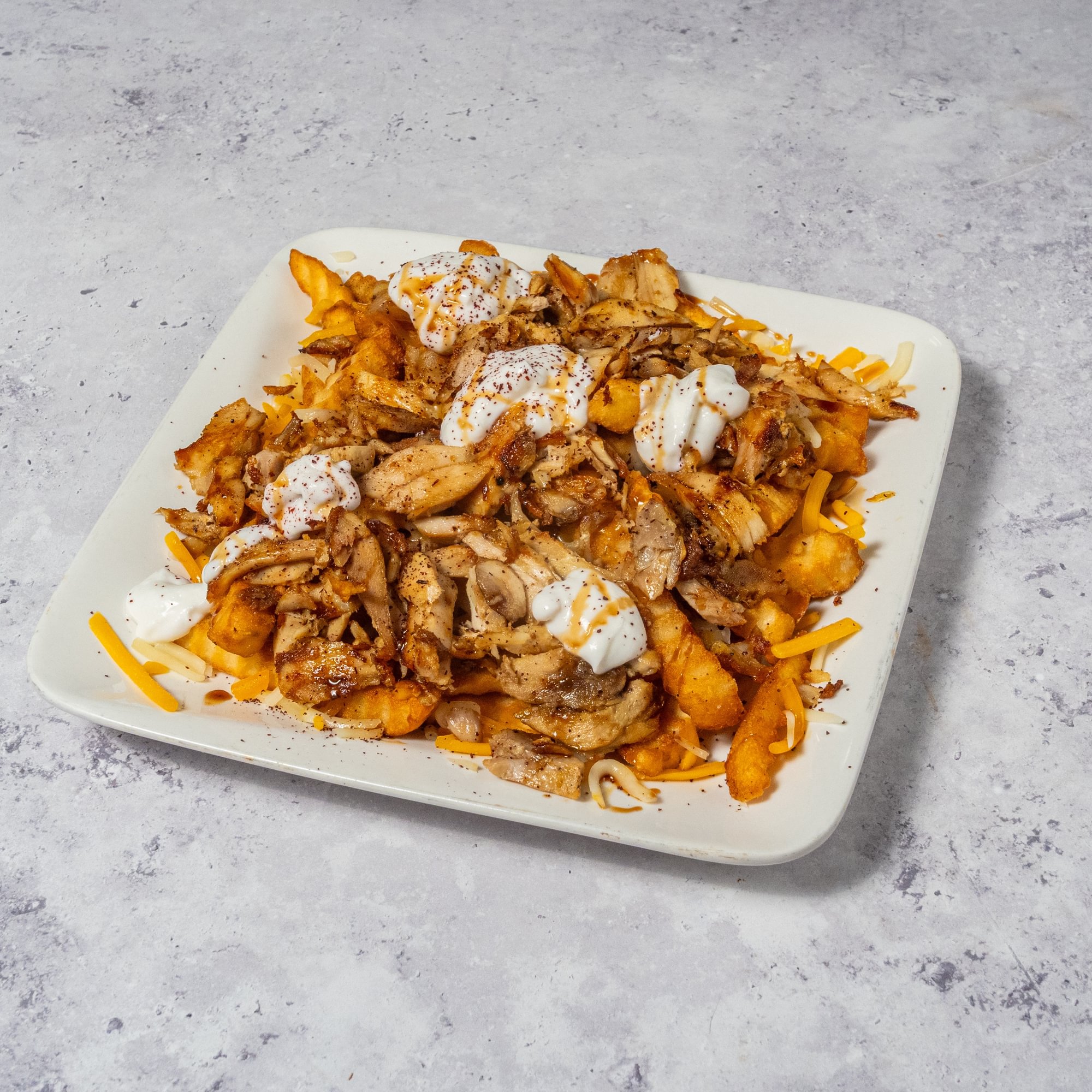 Chicken Shawarma Over Fries