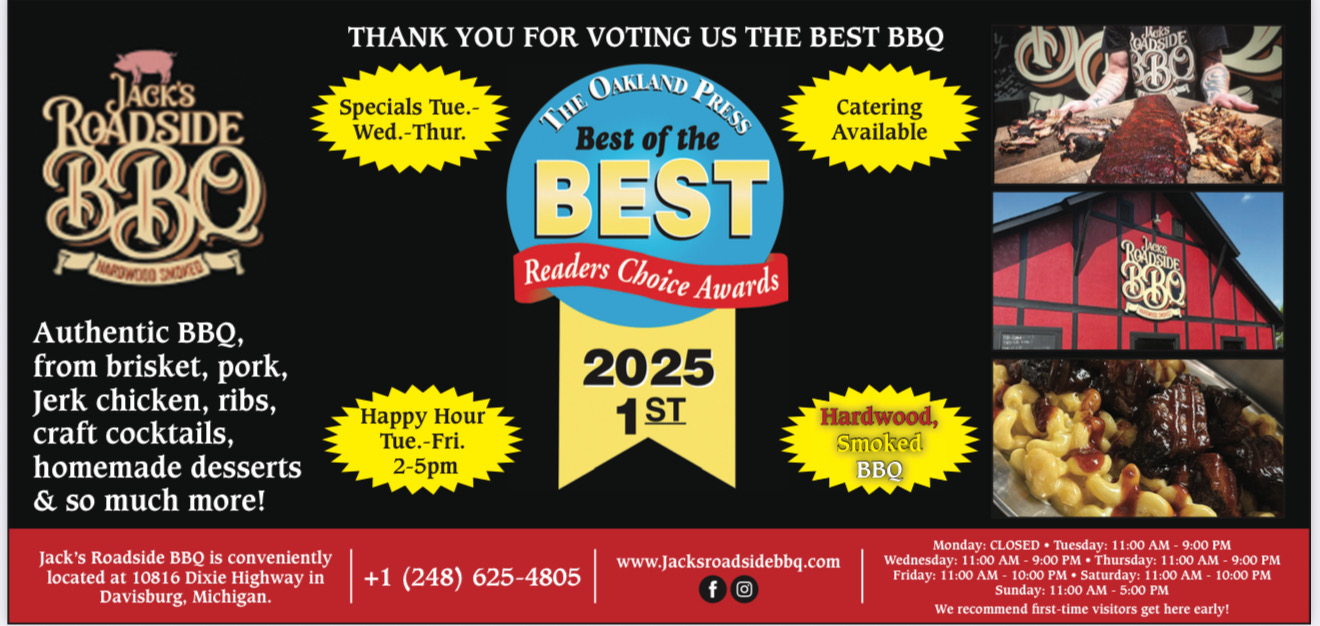 Thanks to our loyal customers, we made #1 Bbq in Oakland County