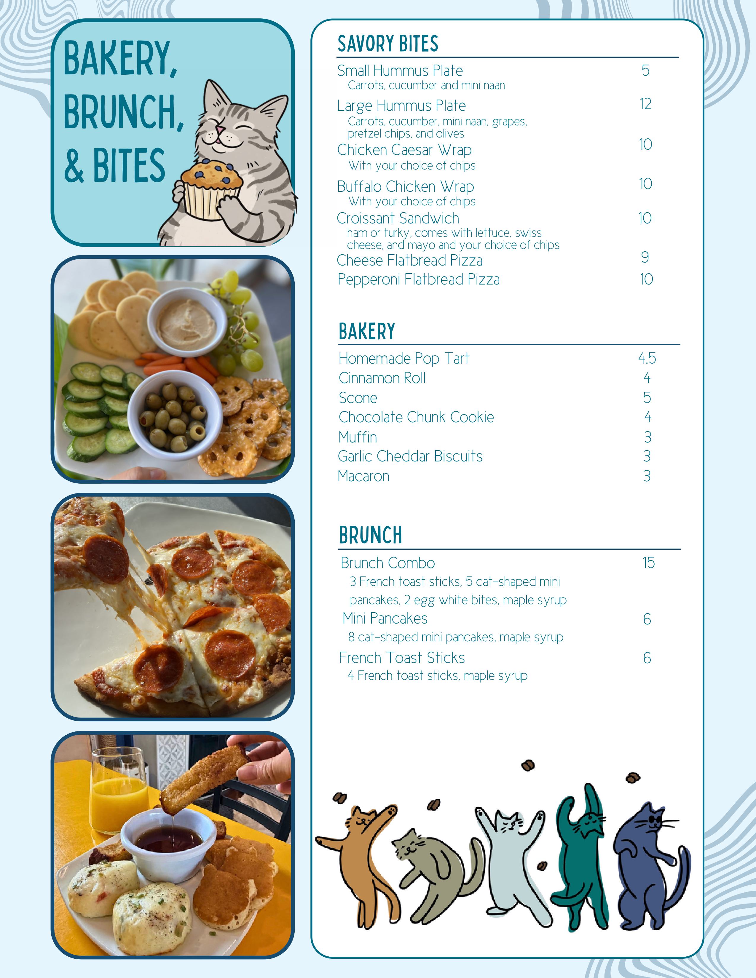 Bertha's Beans Cat Cafe Bakery, Brunch & Bites Menu