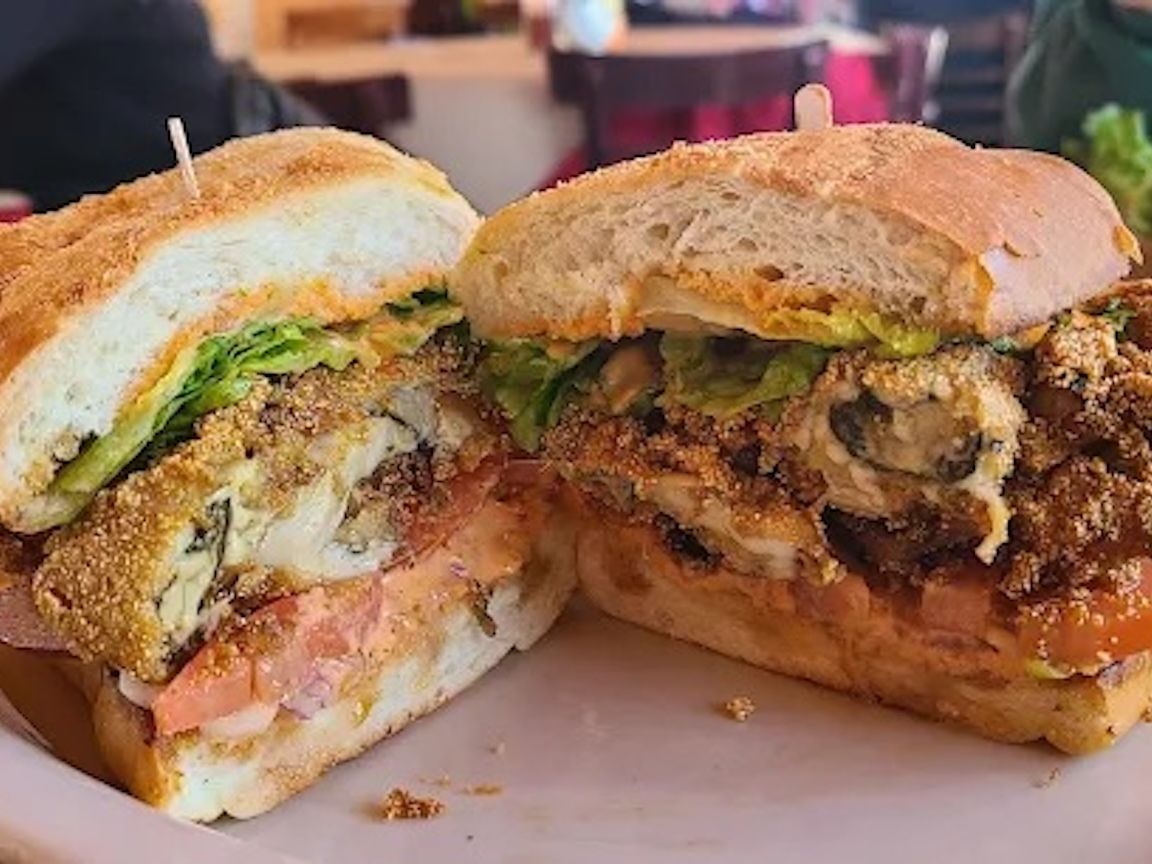 Fried Oyster Poor Boy Sandwich
