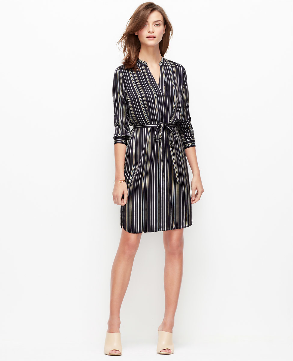 Fine Stripe Shirtdress