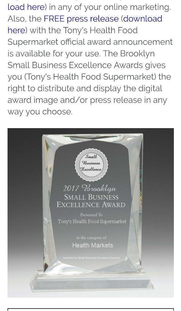 Tony's Health Food Supermarket Photo