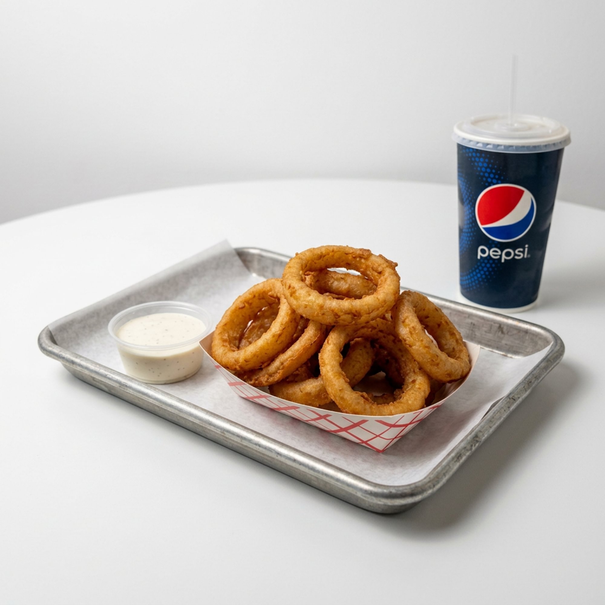 Onion Rings and Drink