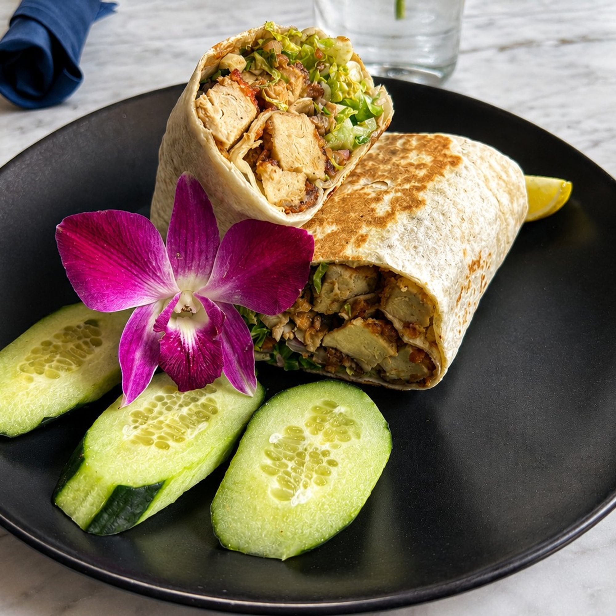 plant based chicken balsamic wrap