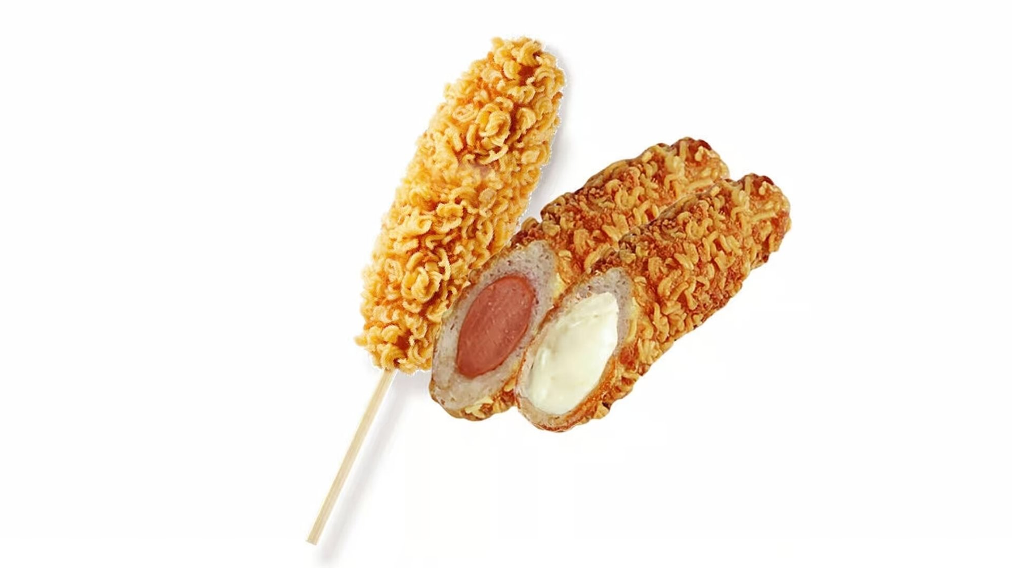 Crispy Ramen Half & Half Hot Dog