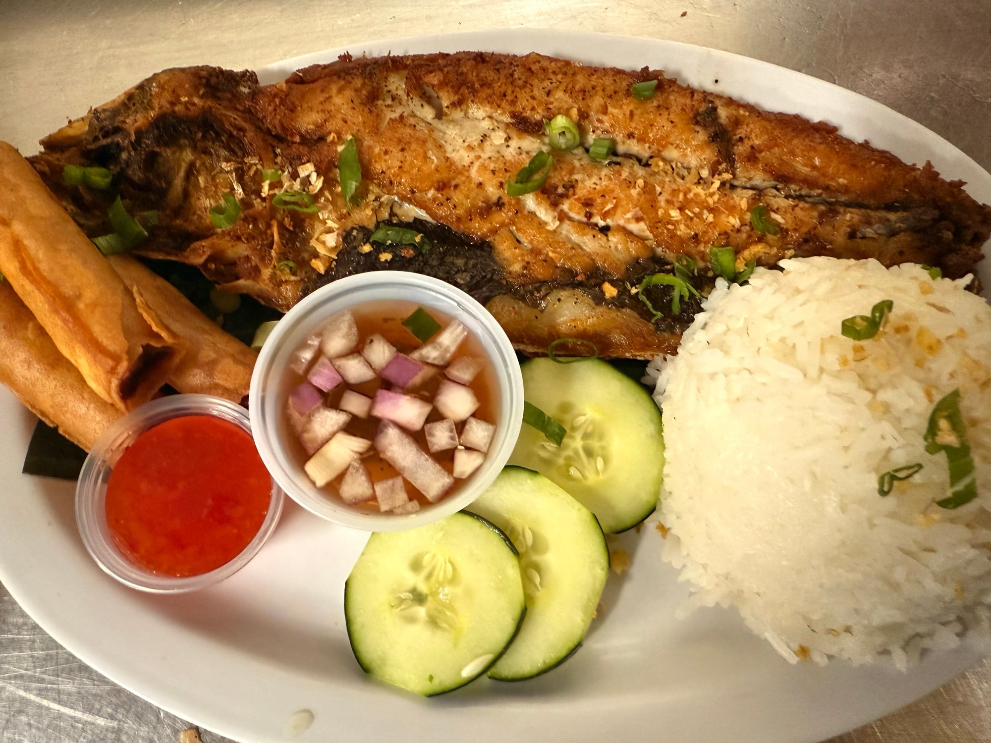 Fried Bangus Plate (Milkfish)
