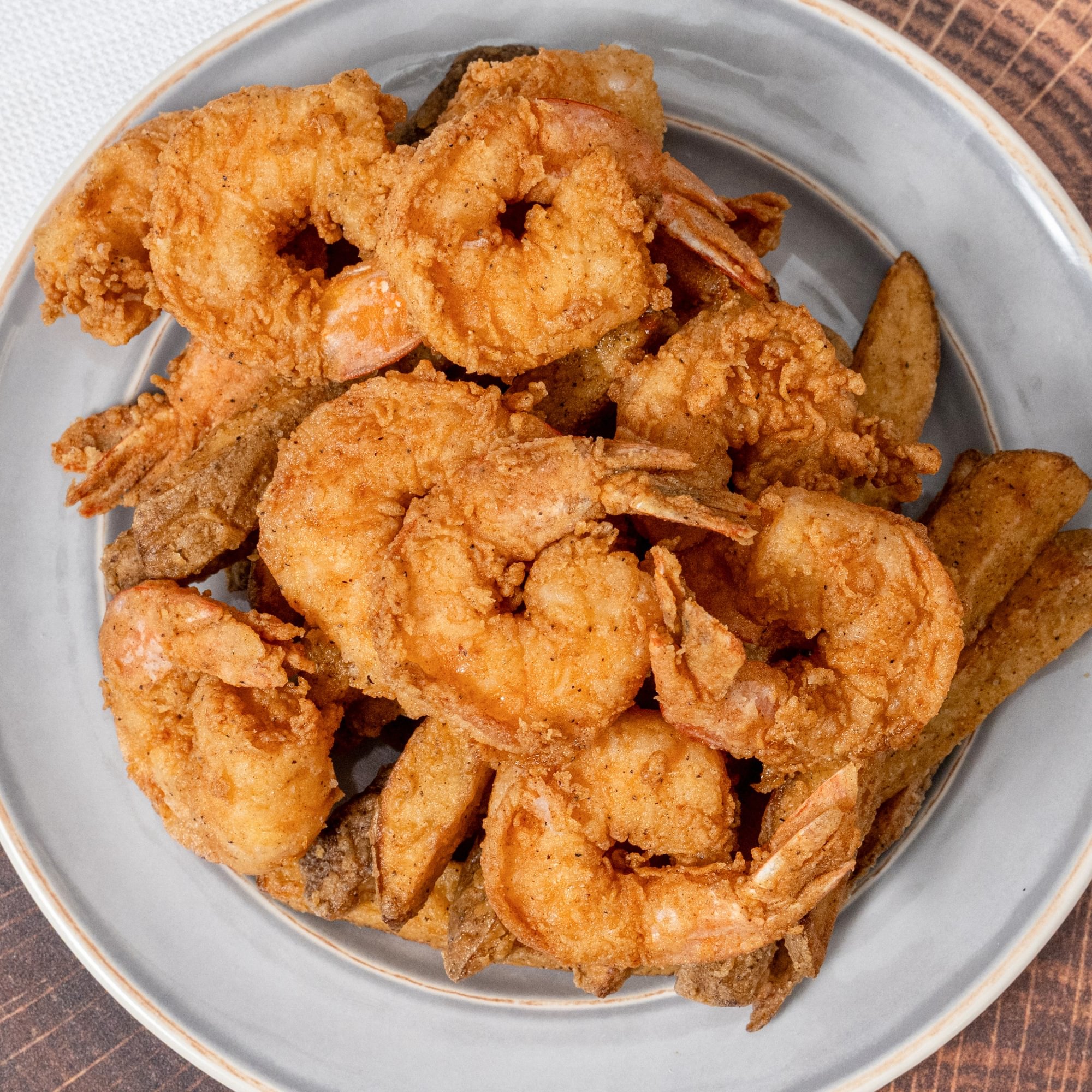 Shrimp Basket - 1-lb. (includes fries & slaw)