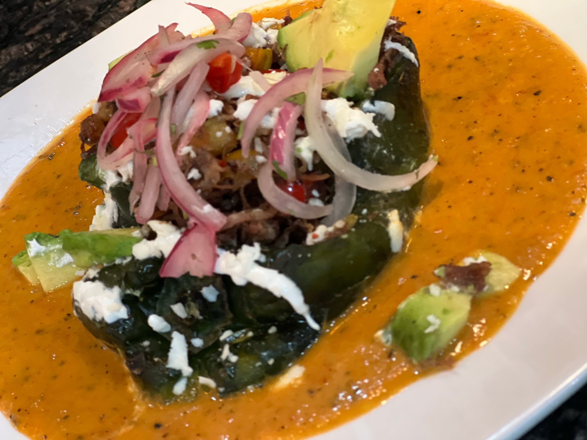 Naked Chile Relleno with Chicken