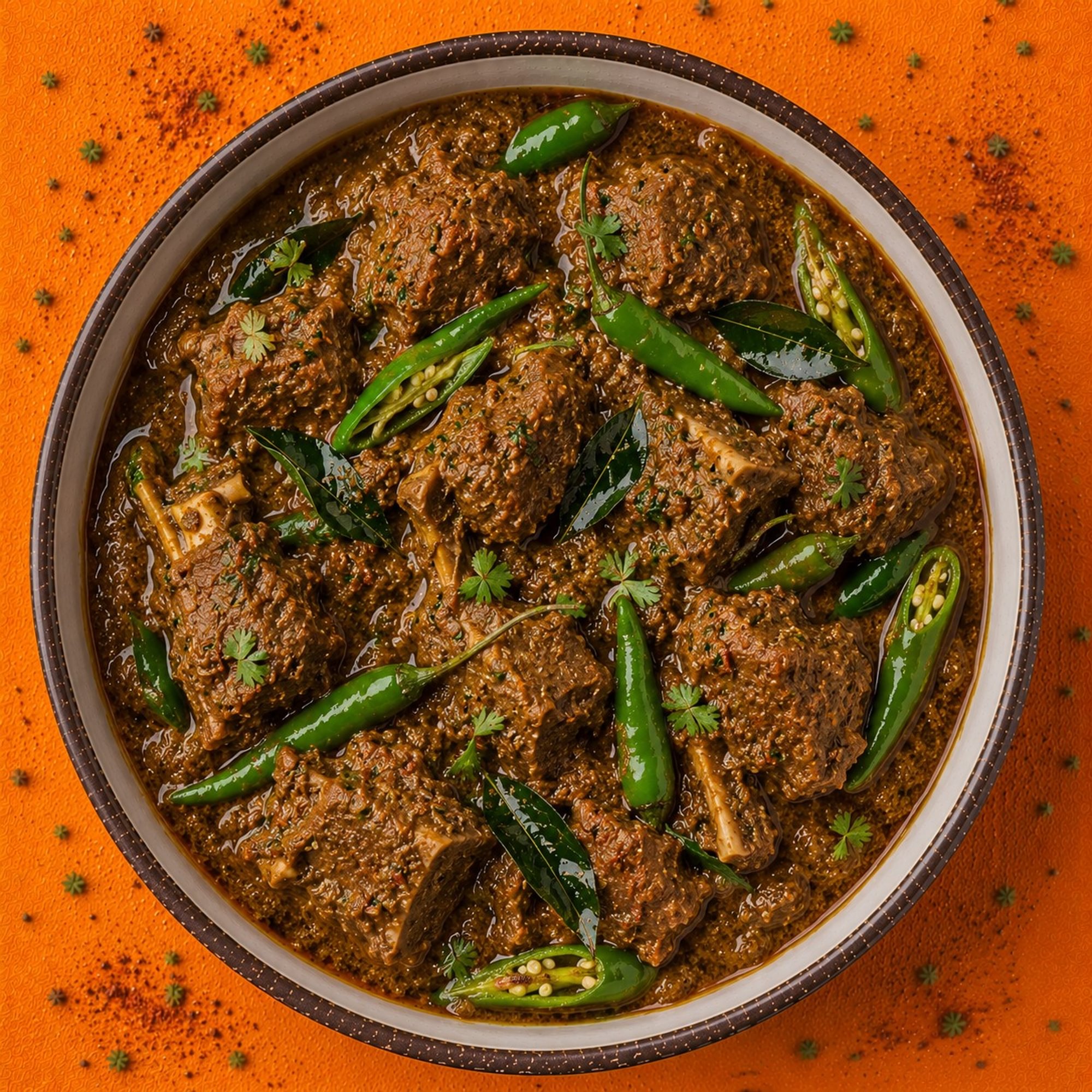 Green Chili Goat Curry