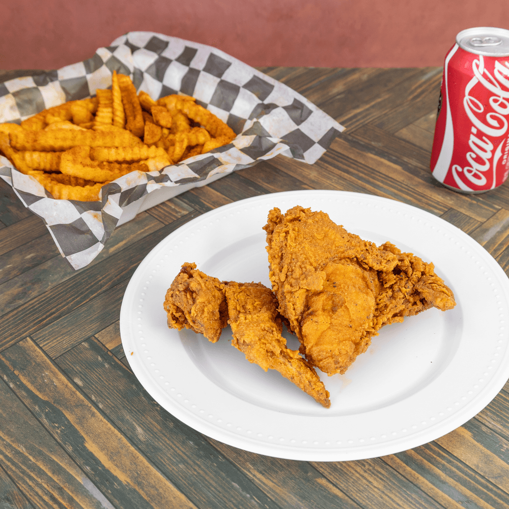 Leg and Thigh, Fries, and Drink