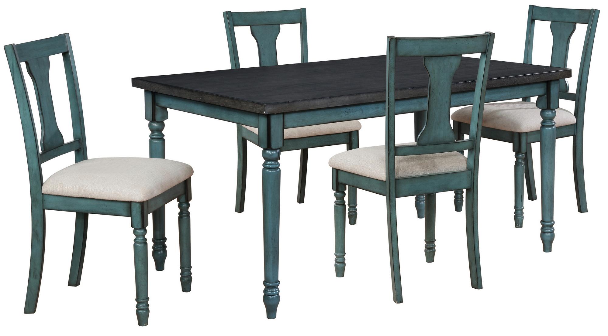 5-Piece Willow Teal Dining Set