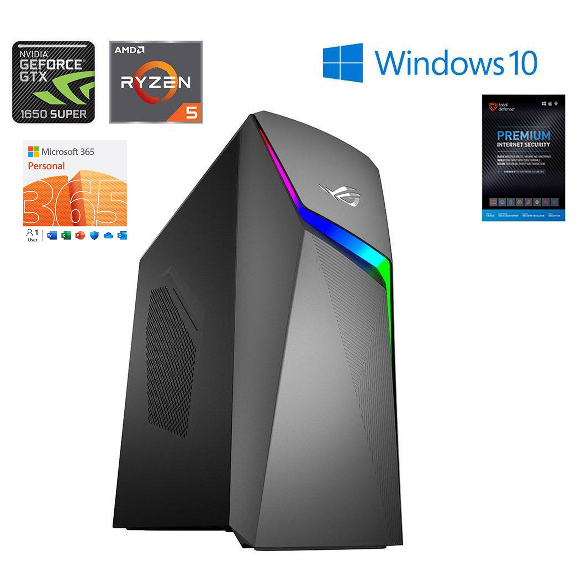 ASUS ROG 1TB Gaming Desktop AMD Ryzen 5 w/ Total Defense Internet Security and Microsoft 365