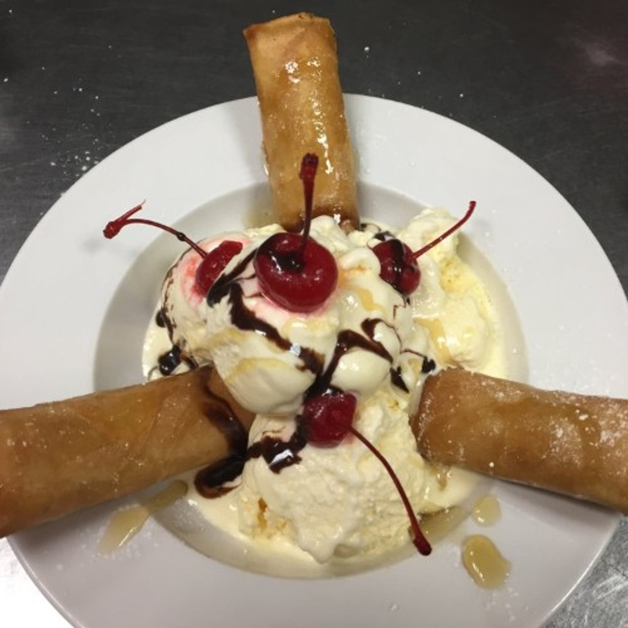 Fried Banana with Vanilla Ice Cream