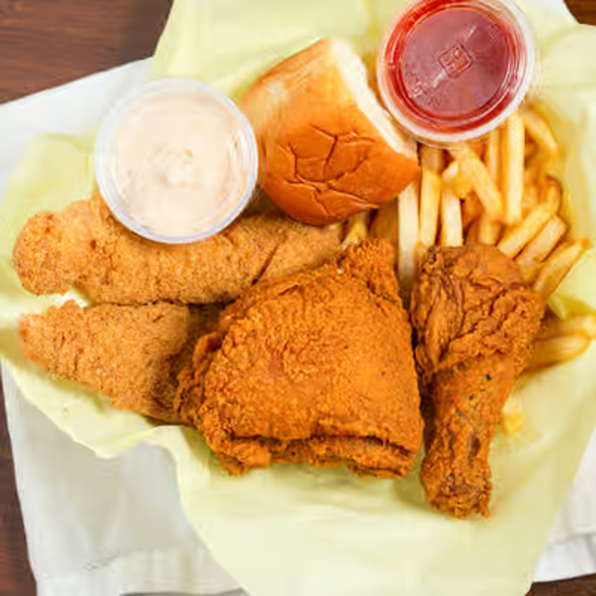 2 Fish & Leg & Thigh 1 Side 1 Roll