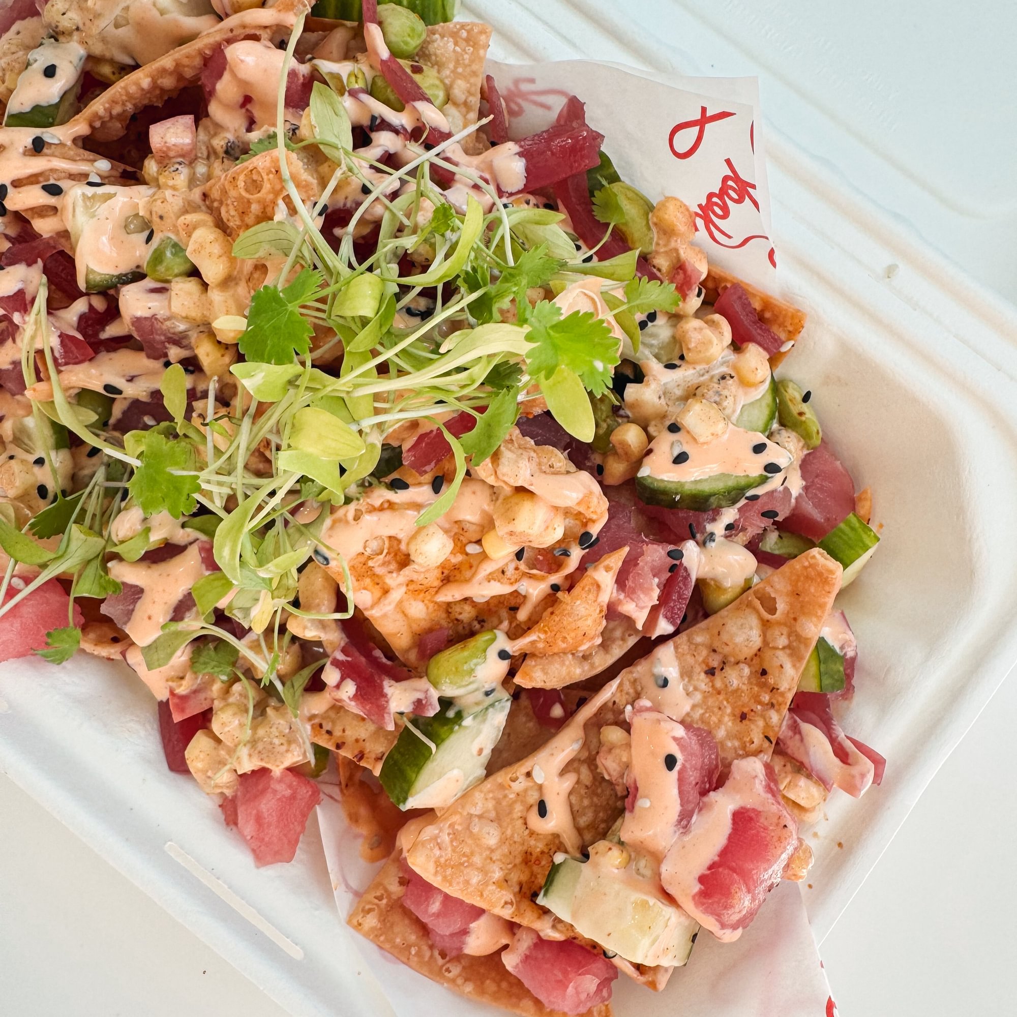 Tuna Wonton Nachos