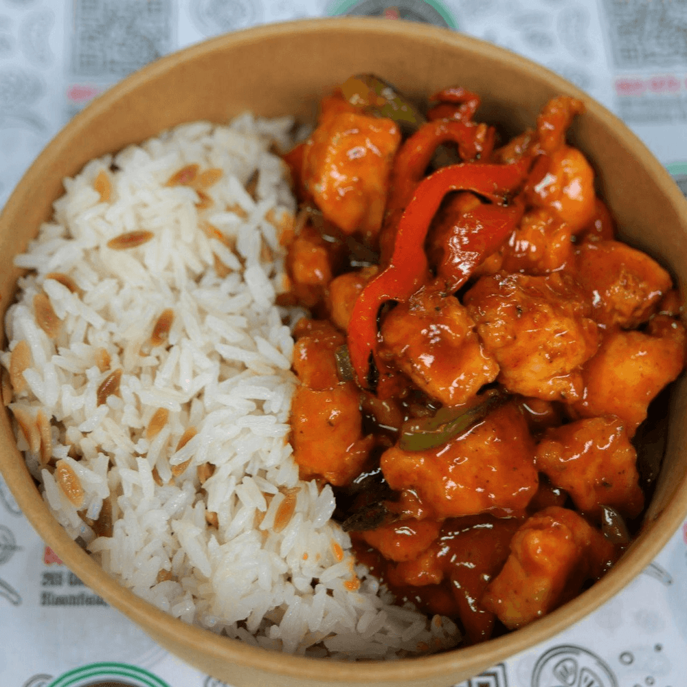 Chicken Dragon Sauce with Rice