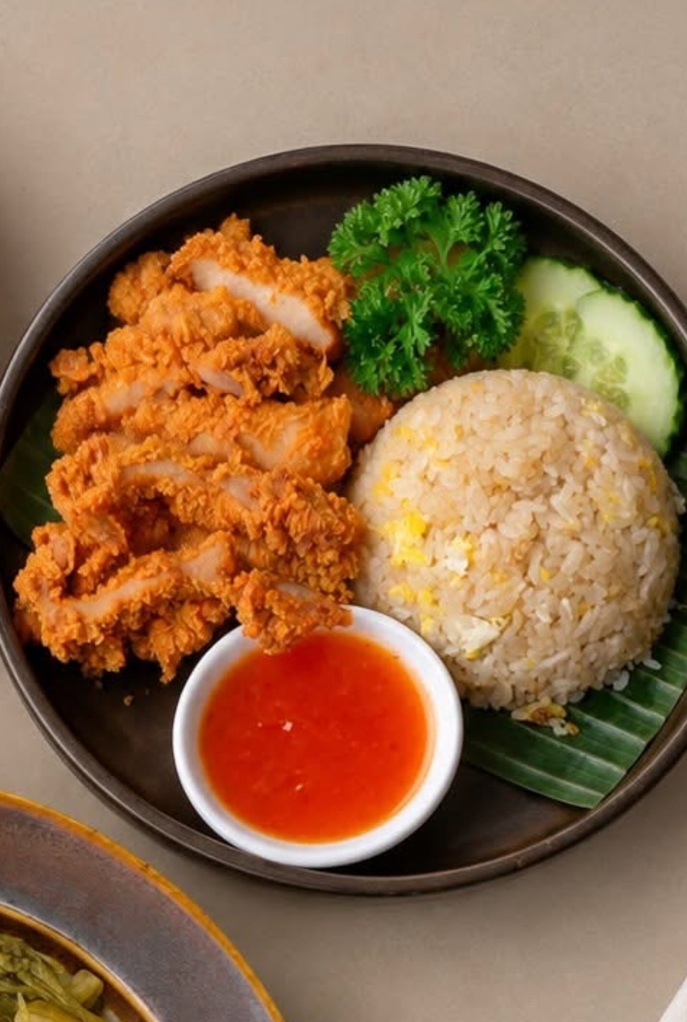 Pork Katsu Over Egg Fried Rice