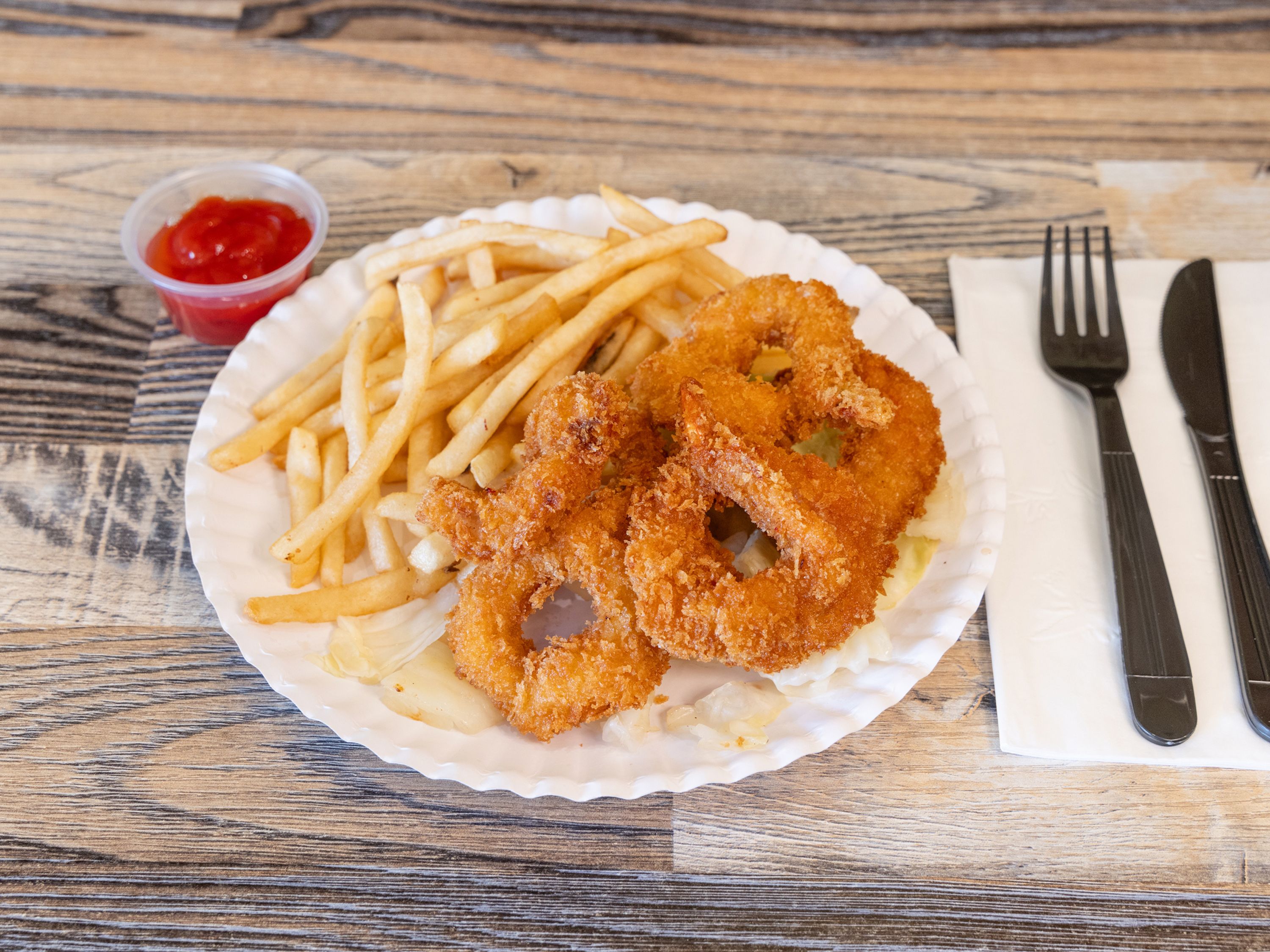 51. Fried Shrimps With French Fries