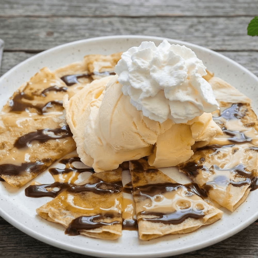 Sweet Roti with Ice Cream