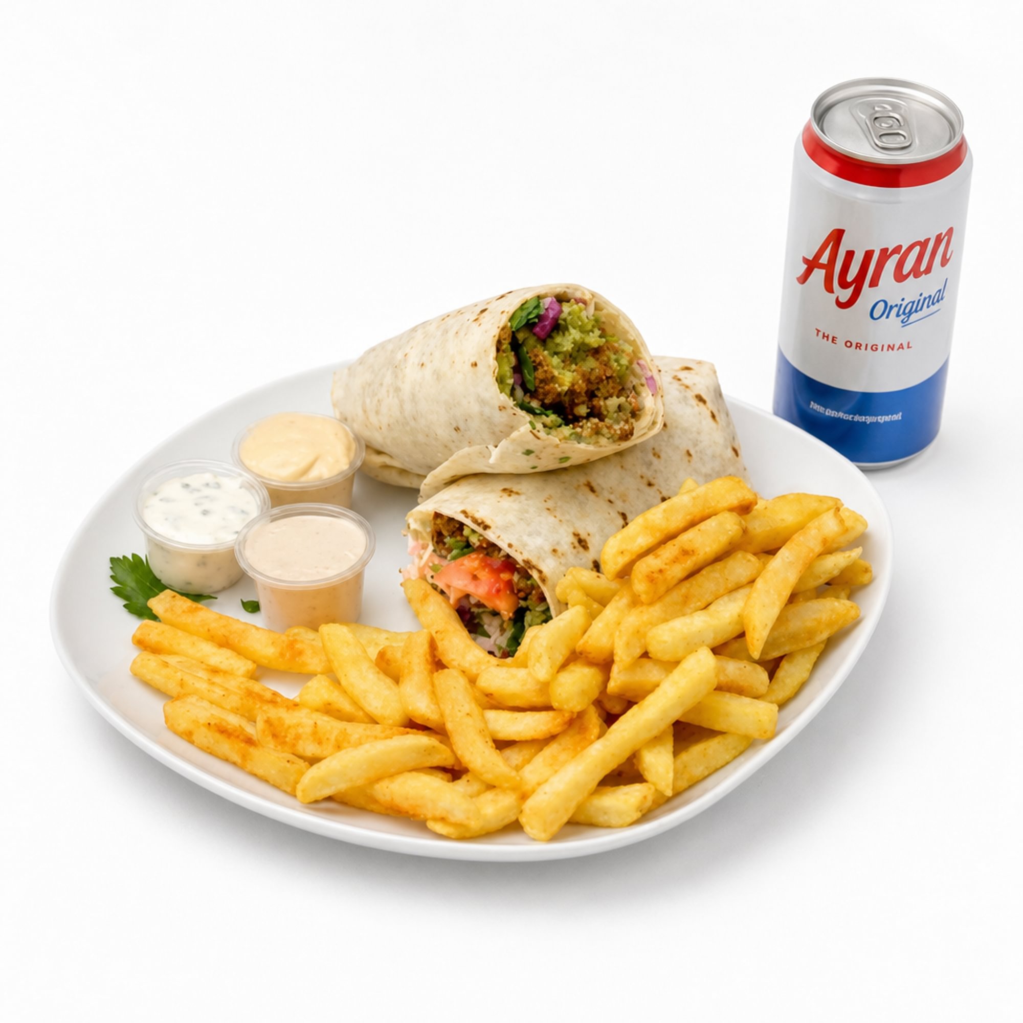 Falafel Wrap Combo with Ayran