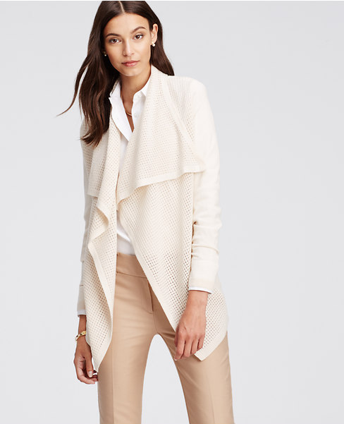 Mesh Stitch Open Cardigan