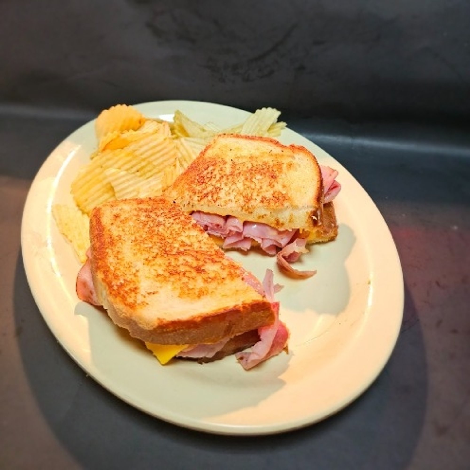 Grilled ham & cheese sandwich
