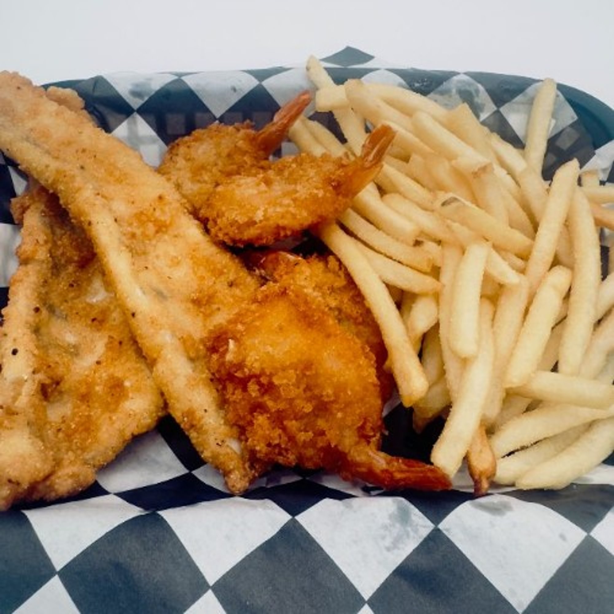 Pike Perch and Shrimp Combo