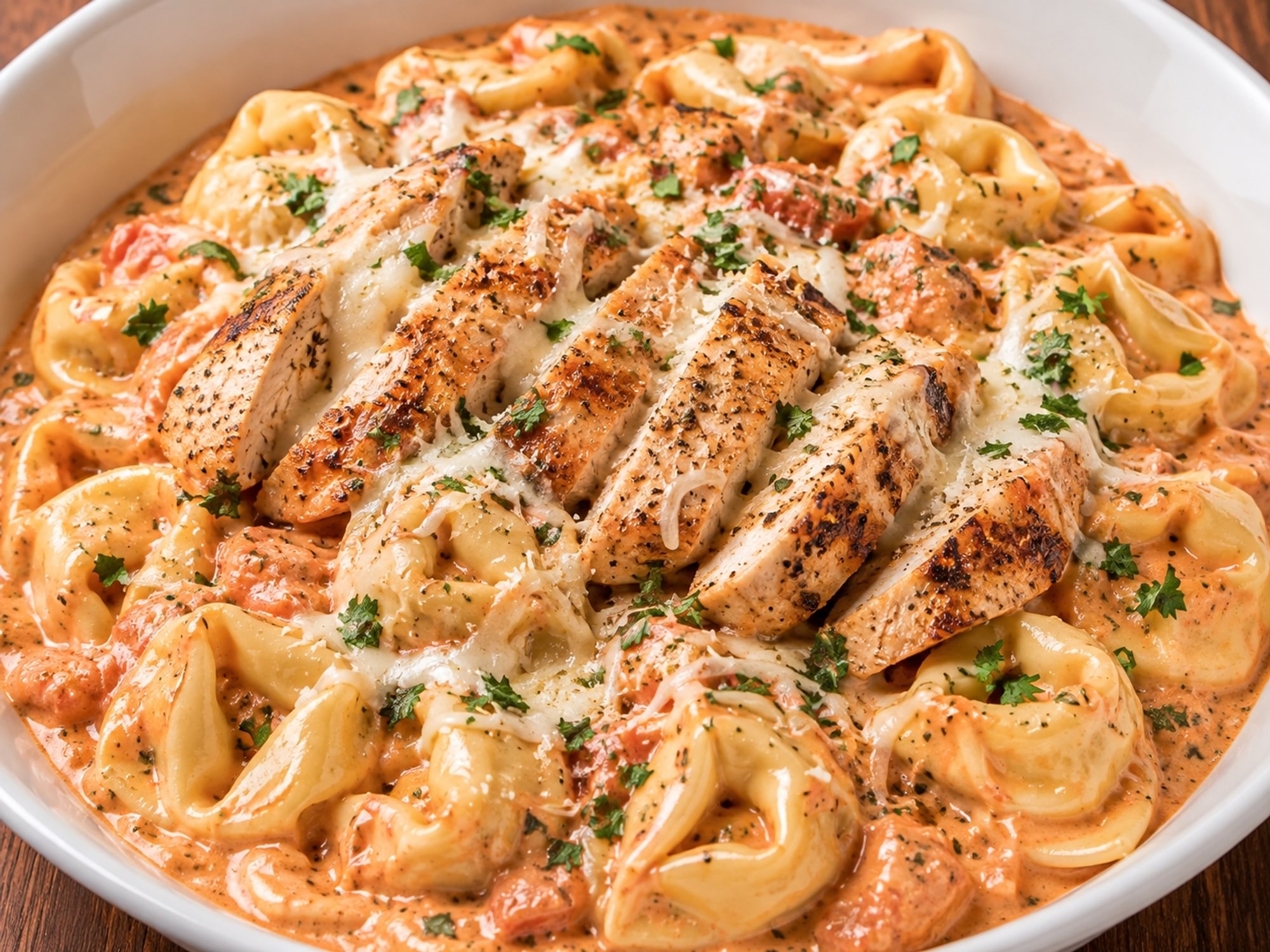 CHICKEN ALLA ROSA CHEESE TORTELLINI